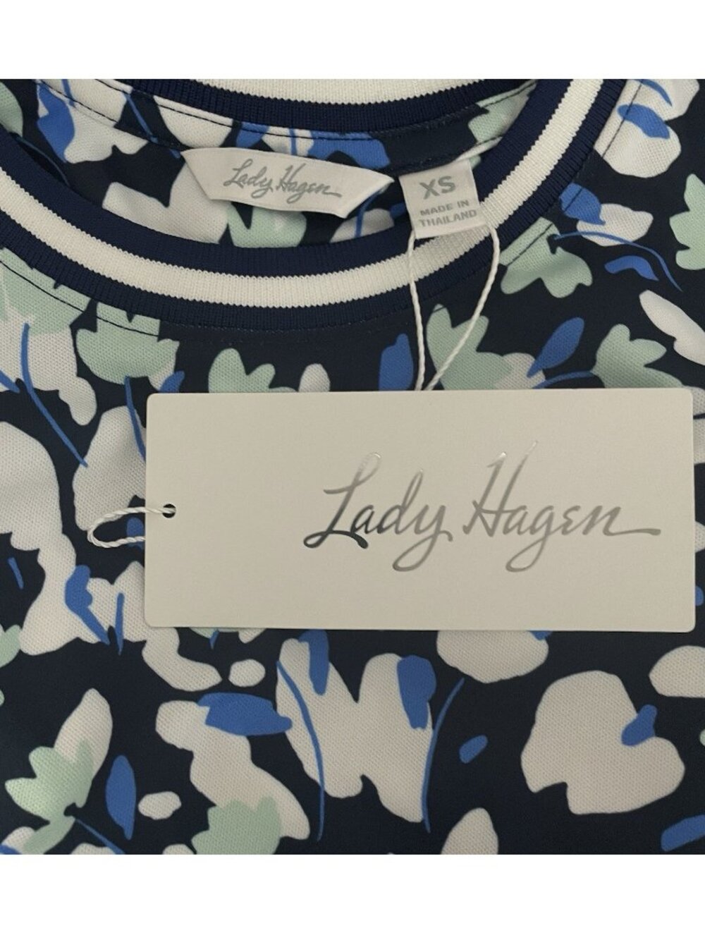 Lady Hagen Womens Shirt Size XS Floral Crew Neck UPF 25+ Moisture Wicking NWT - Picture 4 of 6
